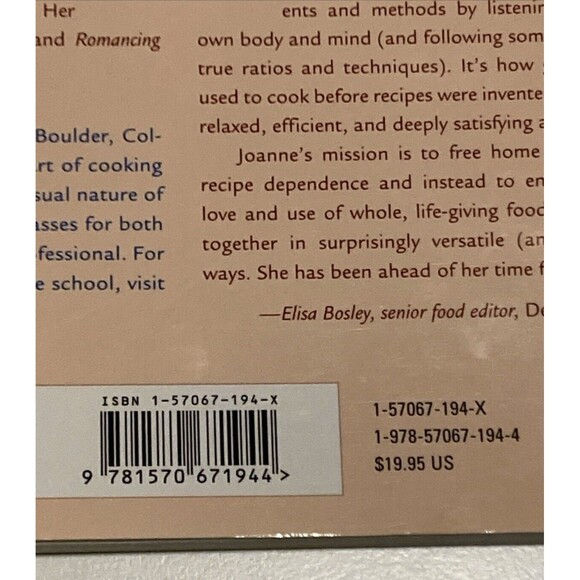Intuitive Cooking : From the School of Natural Cookery Joanne Saltzman 2006 - Picture 3 of 5